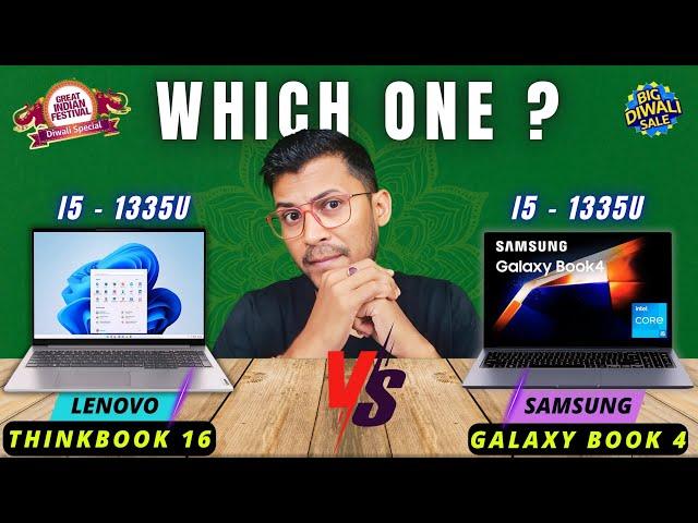 Lenovo  Thinkbook 16 Vs SAMSUNG Galaxy Book 4 Intel i5 13th Geni5 - 1335UAmazon Great Indian Sale