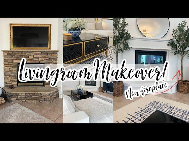 DIY FIREPLACE MAKEOVER // LIVING ROOM DECORATE WITH ME // EASTER TABLESCAPE