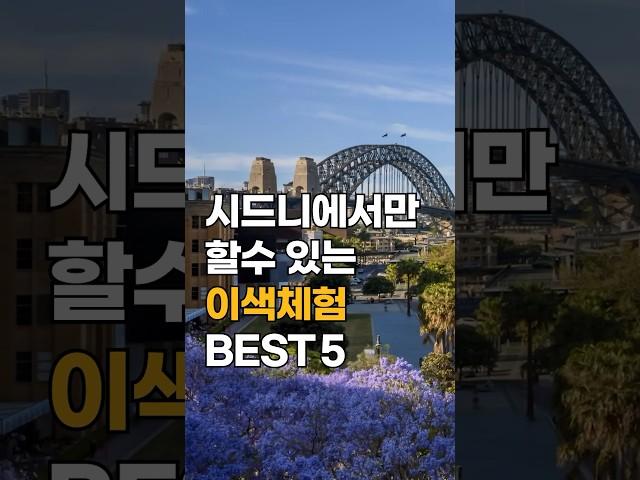 '시드니'는 크다! 인터파크다️ 시드니에서만 즐길 수 있는 이색체험 BEST5 는?