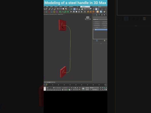 Creating a Metal Door Handle with Loft in 3Ds Max #shorts  #modelingtips #3dsmax #tips #loft