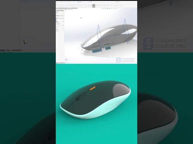 PC Mouse Design in SOLDIWORKS  #solidworks3dexperence #solidworks #surface #surfacemodeling