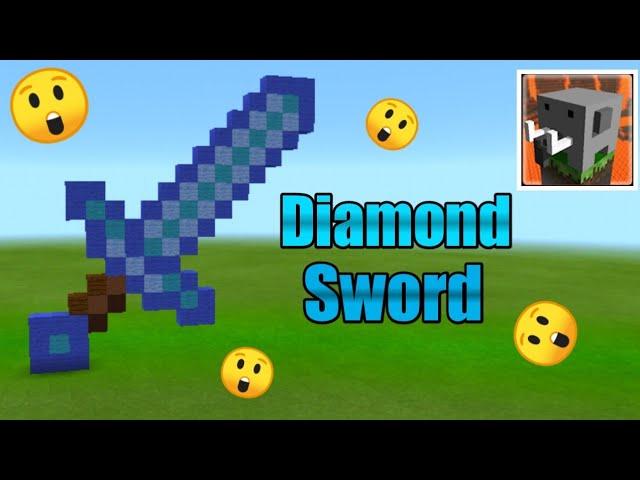 Craftsman: building craft Pixel Art Diamond sword ️ Easy tutorial