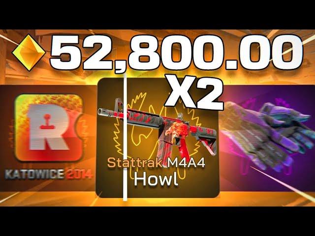 WE UNBOXED $50,000 IN 2 M4A4 HOWL PULLS!