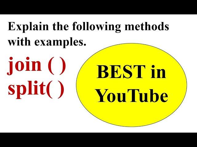 Explain join() and split() methods with examples | Python | EnggClasses