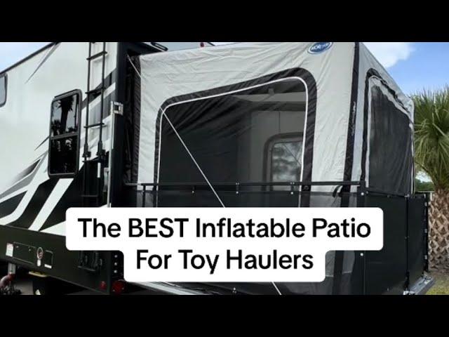 Inflatable Patio For Toy Haulers?!? MORryde PatioEX On Our Dutchmen Voltage Triton 4271