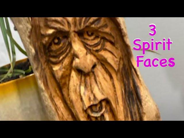 How to Carve Spirit Faces - 3 Spirit Faces in this tutorial