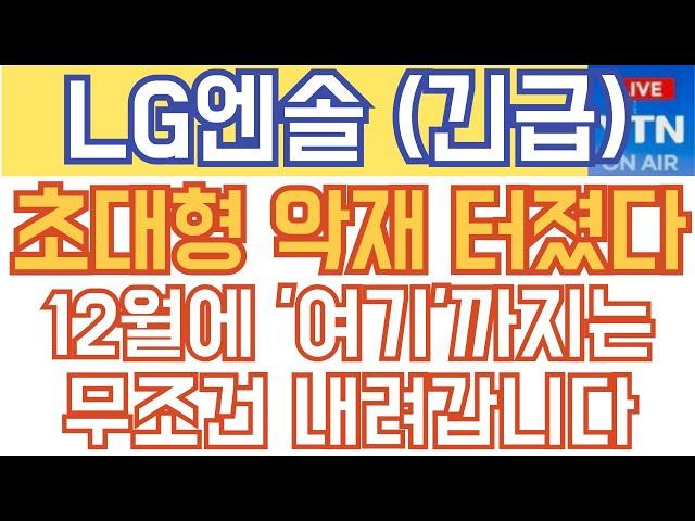 LG에너지솔루션 LG엔솔 주가전망 - 속보) 초대형 악재 터졌다! 12월에 '여기'까지는 무조건 내려갑니다!