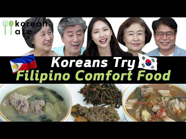 Korean Grandparents Try Filipino Comfort Food for the First Time| Korean Ate