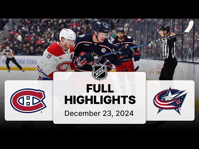 NHL Highlights | Canadiens vs. Blue Jackets | December 23, 2024