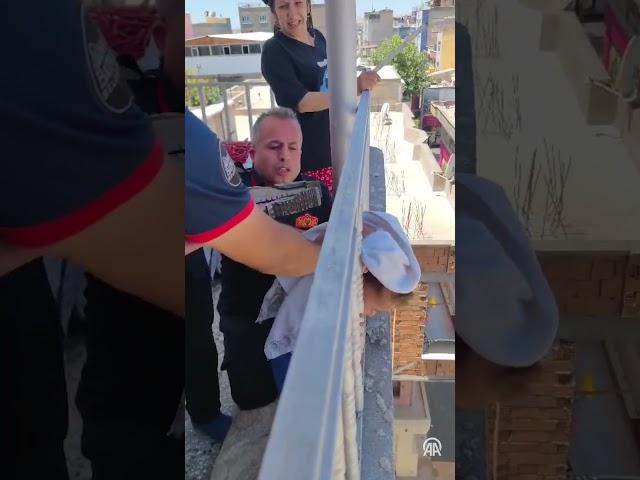 Firefighters rescued the kid whose head was stuck in the balcony parapet