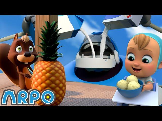 Pineapple Ice Cream à la Arpo! | ARPO | Educational Kids Videos | Moonbug Kids