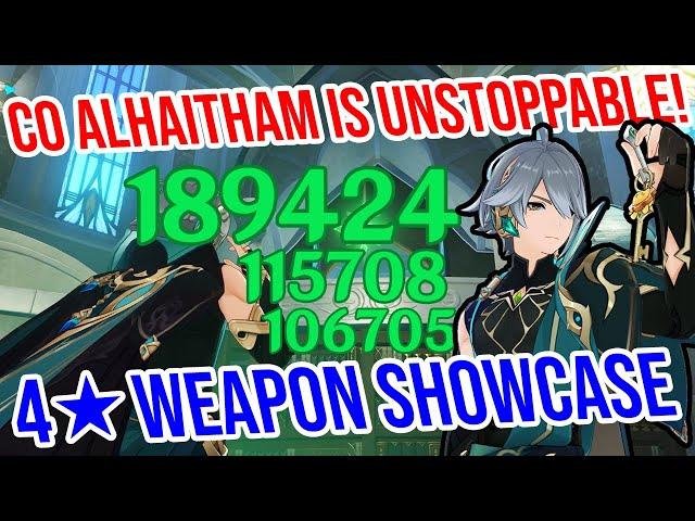 C0 Alhaitham is UNSTOPPABLE! 4 Weapon Showcase! Genshin Impact