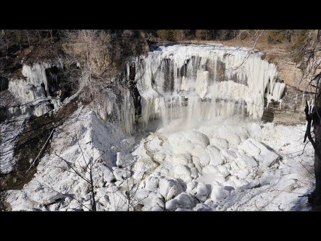 Frozen Water Falls in Hamilton Ontario Canada - Webster's Falls, Tews Falls and Smokey Hollow