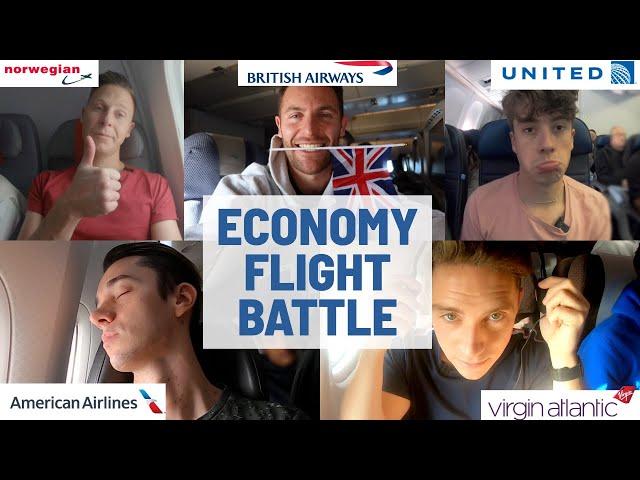 New York to London ECONOMY FLIGHT BATTLE | Comparing FIVE different airlines