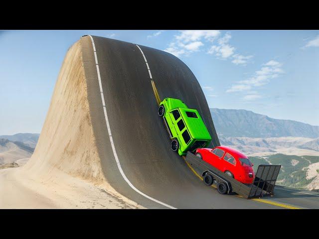 Cars vs Giant Bulge Challenge in BeamNG Drive!