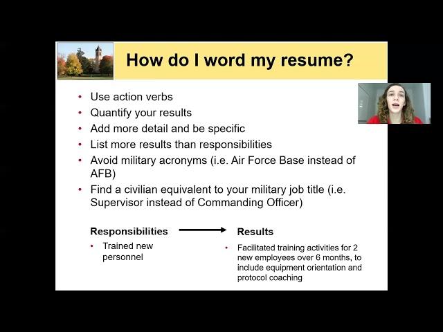 Iowa State University Veterans Center Resume Workshop