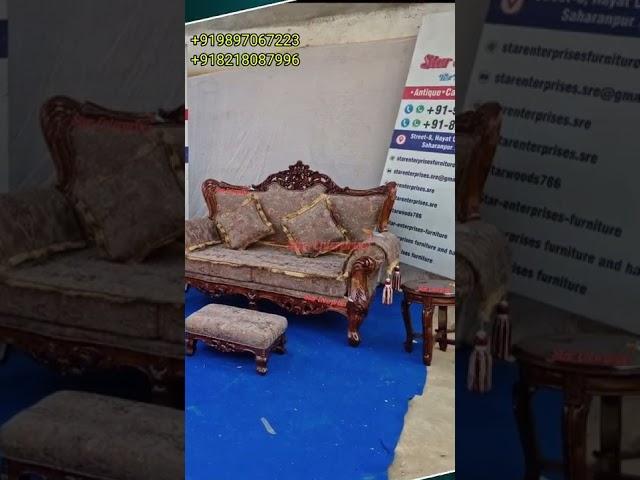 Wooden Royal Carved Sofa Set In Sheesham Wood, Saharanpur Furniture Market