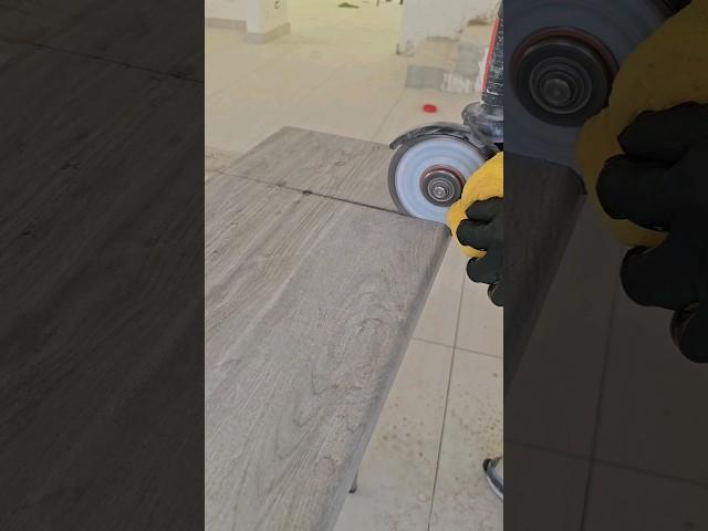 Porcelain steps cut #tiling #hack #diy #tiles #asmr #howto #shorts