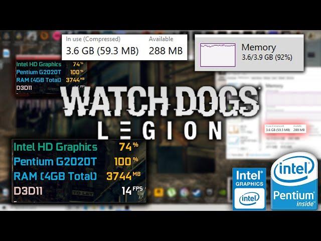Watch Dogs Legion - Intel HD Graphics - Pentium G2020 - 4GB RAM