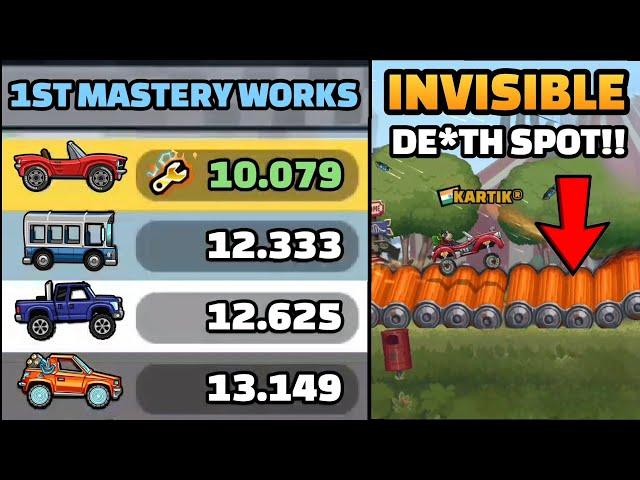 1ST MASTERY WORKS HERE!!  INVISIBLE SPOT IN COMMUNITY SHOWCASE - Hill Climb Racing 2