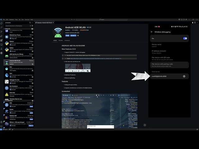 Android Wireless Debugging in VS CODE Music