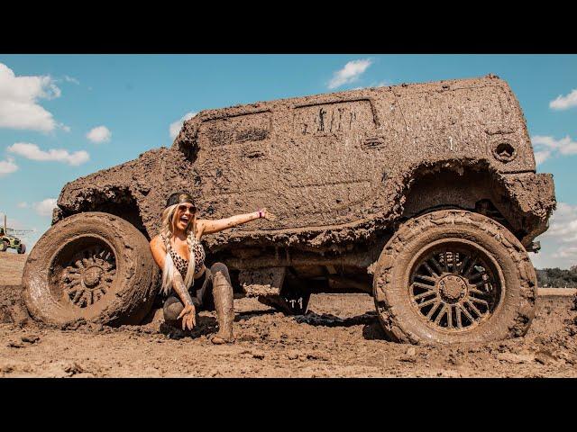 Lacey took another SEMA build mudding! At Rednecks with Paychecks Park in Texas