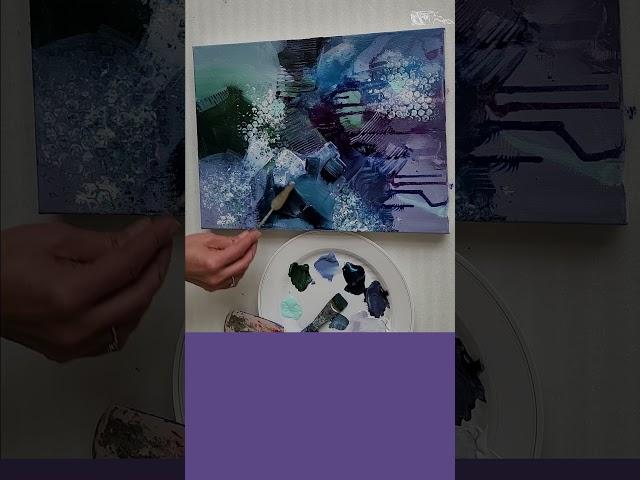 Easy abstract acrylic painting Techniques | palette knife painting  #Shorts