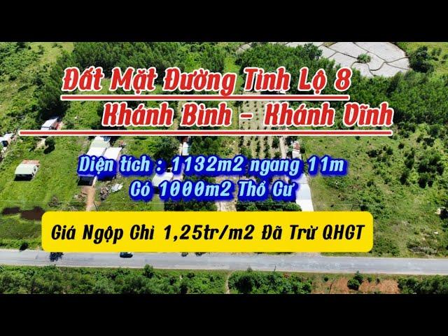 Đất Khánh Bình Mặt Đường Tỉnh Lộ 8 Full Thổ Cư Giá Ngộp Chỉ 1,25tr/m2 |Lê Vươn Nha Đất Nha Trang