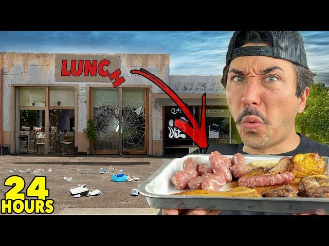 Eating at SKETCHY Restaurants For 24 Hours...