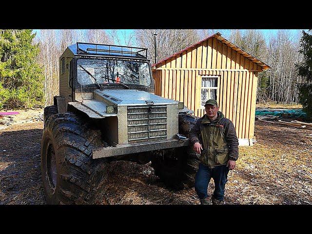 ТАЁЖНАЯ ИЗБА! «ВЕЗДЕХОД» СПАСАЕТ! СОБРАЛ ГОРЫ МЕТАЛЛА. ПРИГОТОВИЛ ЩУКУ на МАНГАЛЕ!