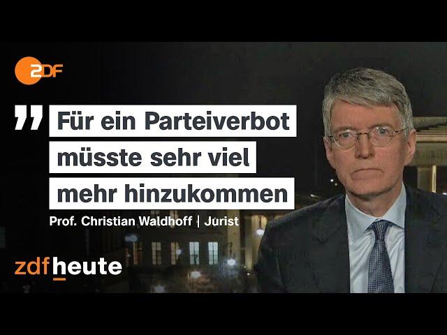 Was bräuchte es für ein AfD-Verbotsverfahren? Interview mit Staatsrechtler Waldhoff | ZDFheute live