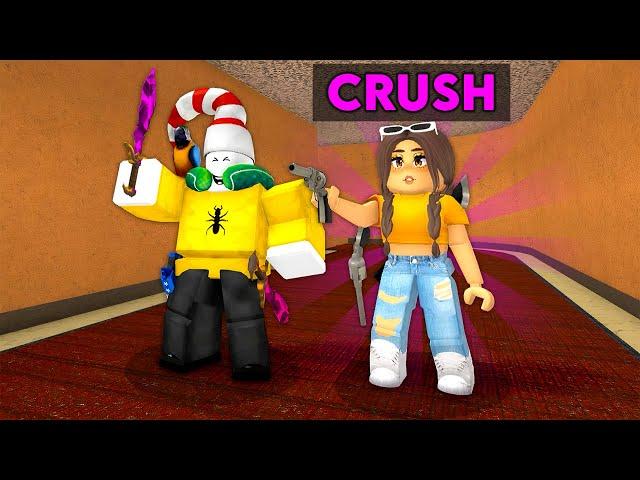 My CRUSH Played MM2 with me.. (Roblox Murder Mystery 2)