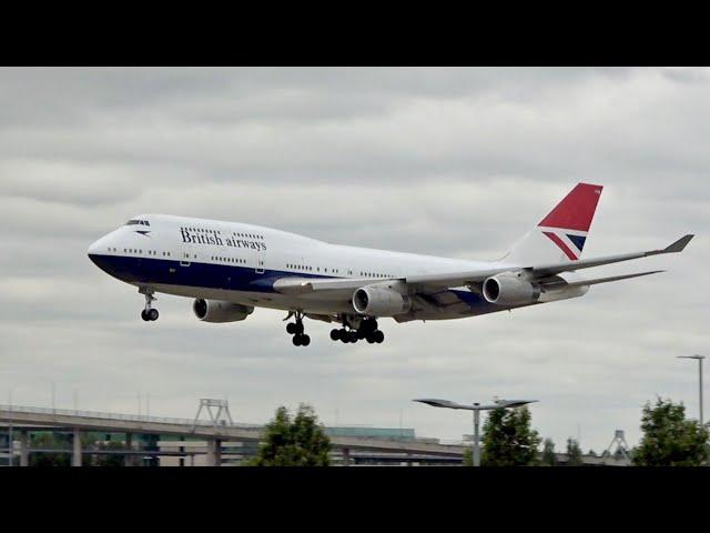 British Airways Boeing 747-436 G-CIVB Negus Retro Livery arrival at London Heathrow Airport LHR EGLL