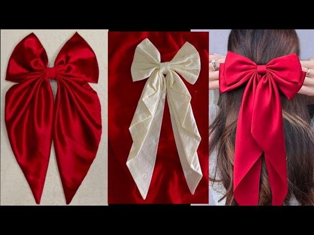 Hair bows / How to make a bow with long tail / long tail hair bows #hairbowtutorial #hairbows