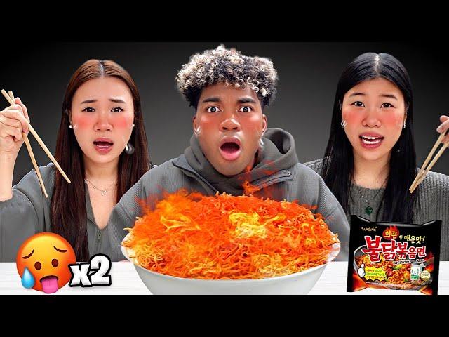 Spicy Noodle Challenge With My Sister!! (MUKBANG)