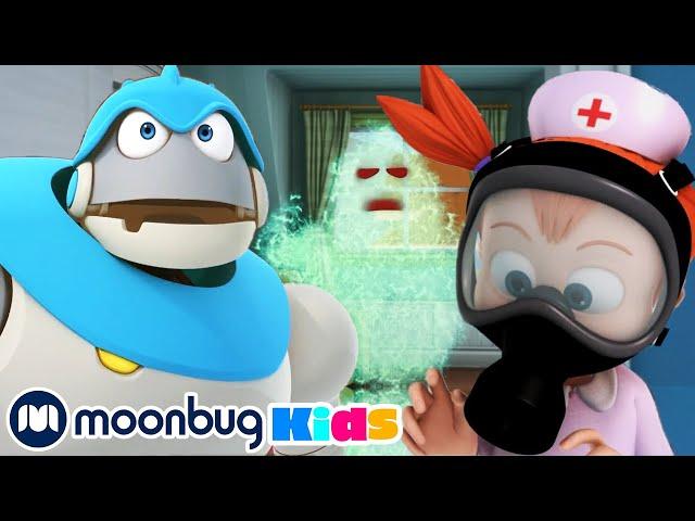 Germ Fight - with Subtitles | Arpo the Robot | Cartoons for Kids | Moonbug Literacy