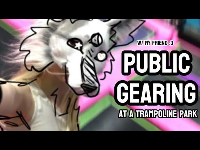 PUBLIC GEARING w/ @FreeBlossom at a TRAMPOLINE PARK | #therian #antizoo #fypシ゚viral #fypシ #fyp