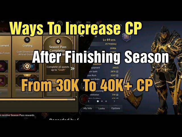 Black Desert Mobile Ways To Increase CP After Finishing Season : from 30K To 40K + CP