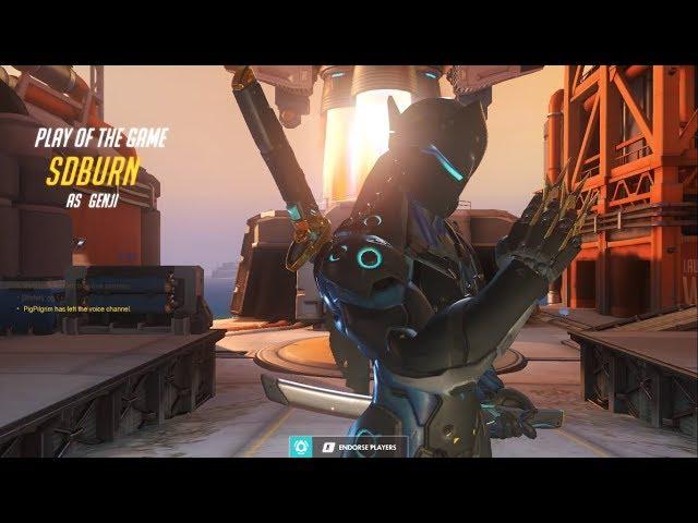 Overwatch Genji God Shadowburn Showing His Sick Dragonblade Skillss