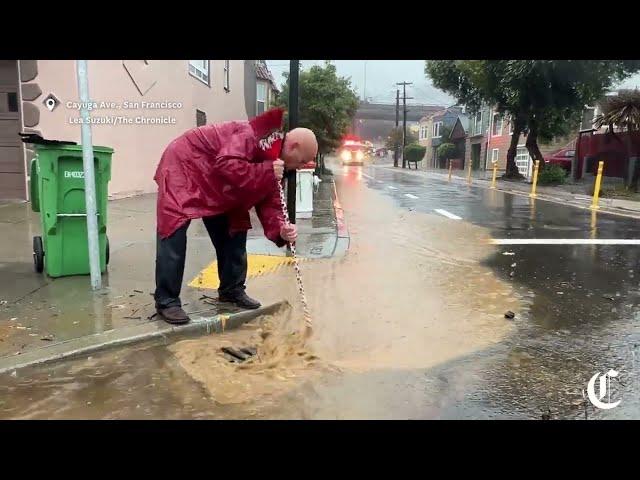 San Francisco and Oakland streets flood as storm rages