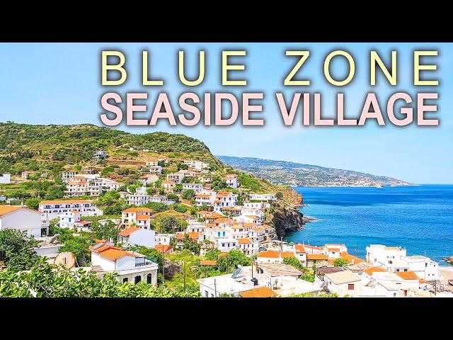 Blue Zone Stunning Village of Karavostamo in Ikaria Island, Greece