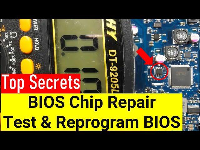 BIOS Chip Repair, Complete Tutorial -Test & Reprogram the BIOS, Circuit Diagram & Pin Configuration