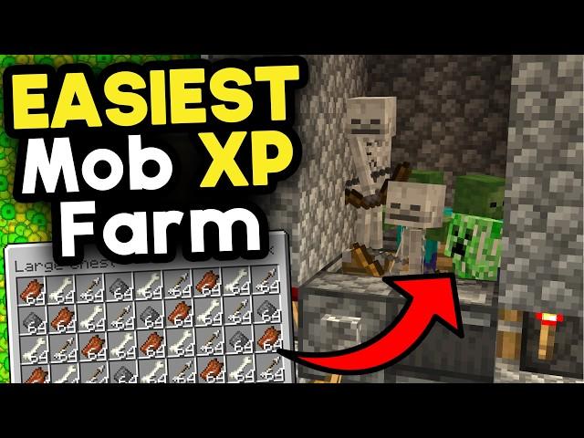 EASIEST Mob XP Farm Minecraft Bedrock 1.21