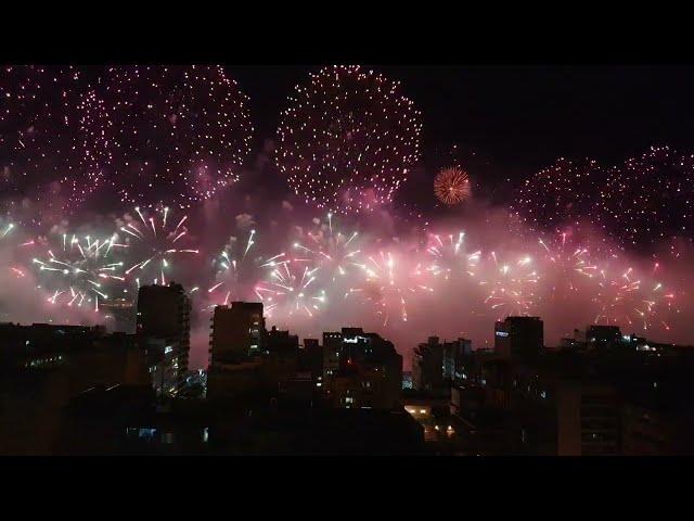 Fireworks over Copacabana, Rio de Janeiro, Brazil