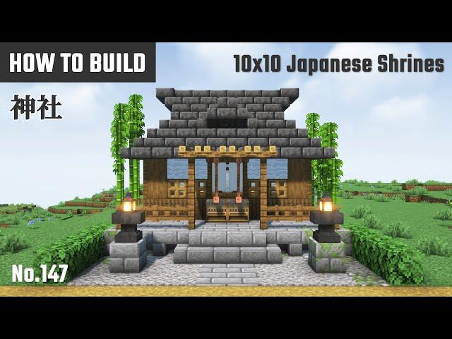 マイクラ和風建築：小さい神社の作り方。賽銭箱と祭壇。10x10ブロックで簡単に。No.147【Minecraft】