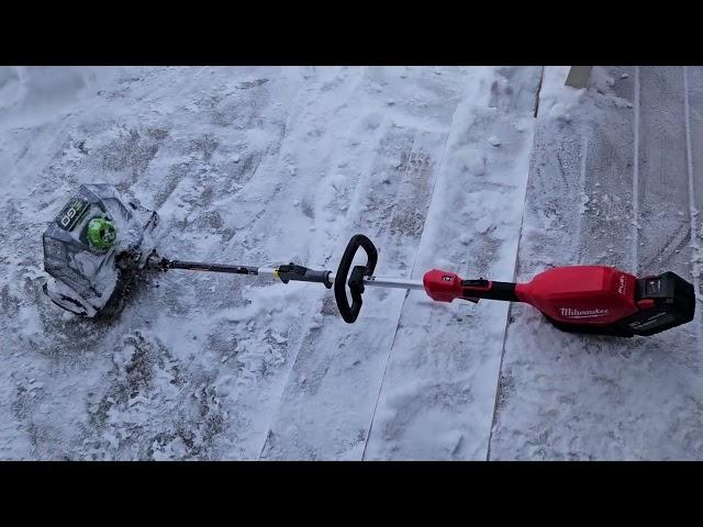 Milwaukee M18 Quik-lok Power Head with an Ego Snow Shovel Attachment