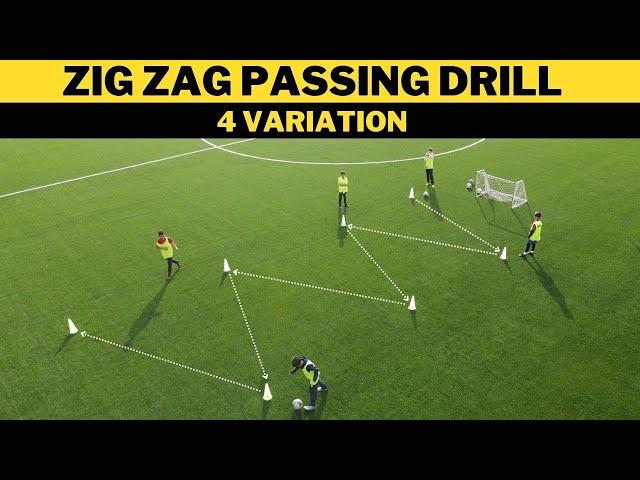 Zig Zag Passing Drill | 4 Variation |  U11 U12 U13