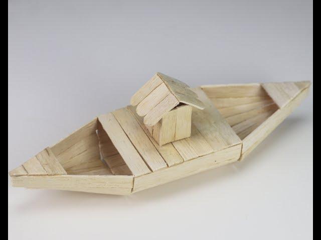 How to Make a ice cream stick Boat - Ice Cream Stick Water Boat
