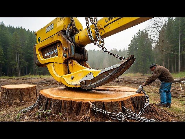 Extreme Dangerous Fastest Big Chainsaw Cutting Tree Machines | Monster Stump Removal Excavator #75