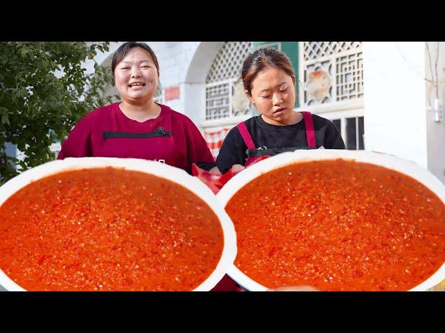 [Xia Jie in northern Shaanxi] Picking 20 catties of chili pepper and making handmade ”chili sauce”